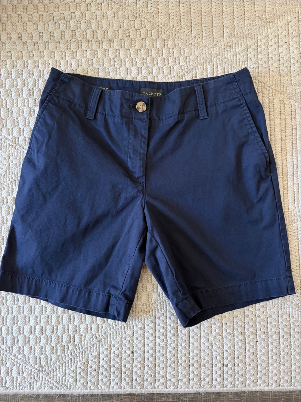 Talbots Navy Mid-Rise Bermuda Shorts